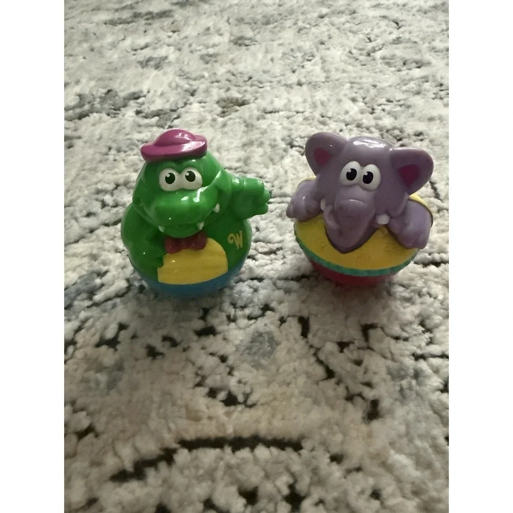 Vintage Hasbro Playskool Weebles Wobble Alligator Elephant - Lot of 2-2004- Y2K